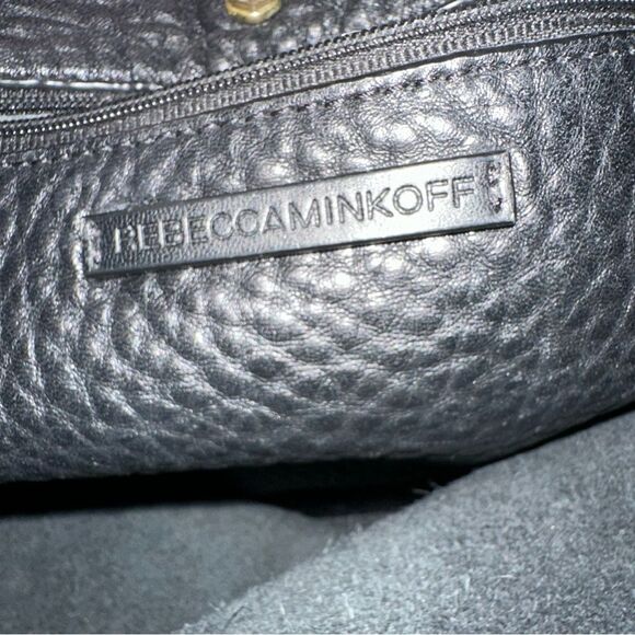 Rebecca Minkoff Black pebble Leather Darren hobo brass hardware women’s handbag - Picture 15 of 16